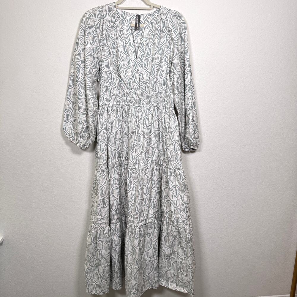 Anthropologie Womens The Somerset Maxi Dress Long Sleeve Size S Tiered Cotton